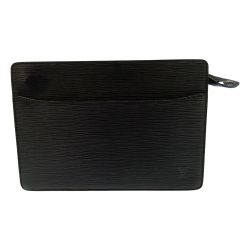 □□ LOUIS VUITTON ルイヴィトン ポシェット・オム セカンドバッグ エピレザー メンズ M52522 ブラック Cランク