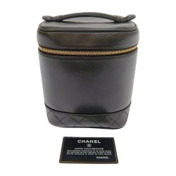 □□ CHANEL シャネル ビコローレ レザーバニティ A01619 ブラック Bランク