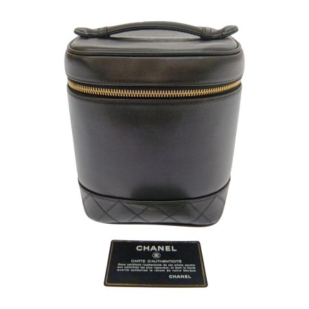  CHANEL シャネル ビコローレ レザーバニティ A01619 ブラック