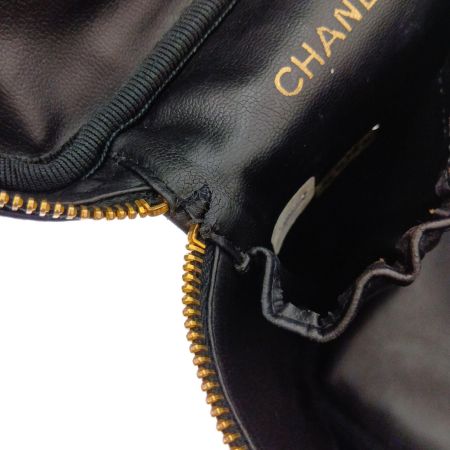  CHANEL シャネル ビコローレ レザーバニティ A01619 ブラック
