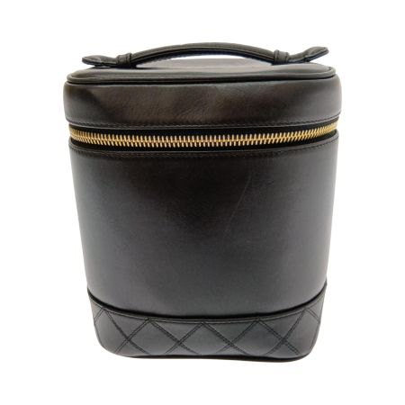  CHANEL シャネル ビコローレ レザーバニティ A01619 ブラック