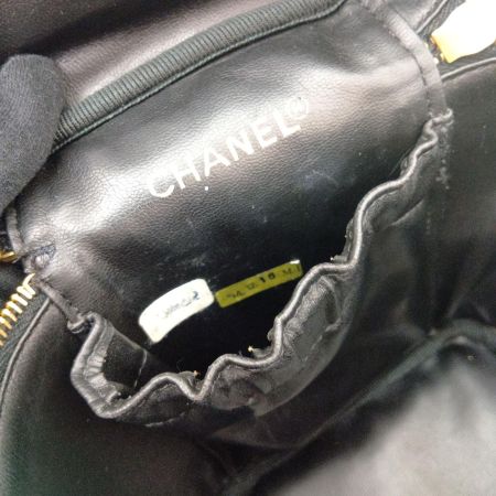  CHANEL シャネル ビコローレ レザーバニティ A01619 ブラック