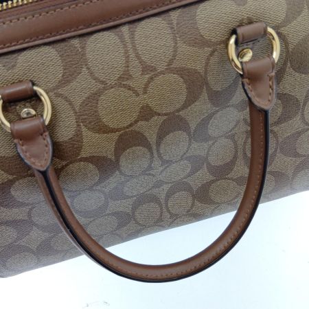  COACH コーチ ローアン サッチェル シグネチャー ミニボストン ショルダー F83607 ブラウン