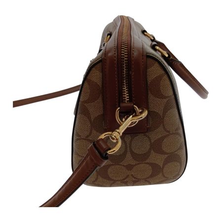 COACH コーチ ローアン サッチェル シグネチャー ミニボストン ショルダー F83607 ブラウン