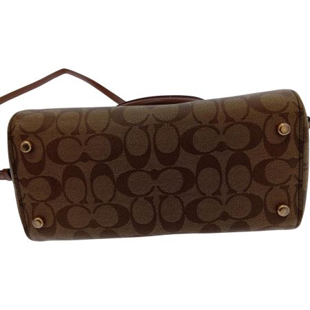  COACH コーチ ローアン サッチェル シグネチャー ミニボストン ショルダー F83607 ブラウン