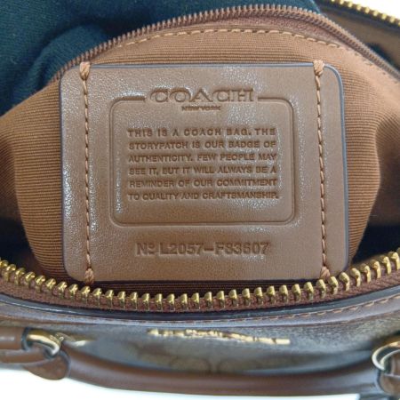  COACH コーチ ローアン サッチェル シグネチャー ミニボストン ショルダー F83607 ブラウン