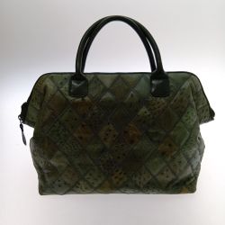 □□  バッグ　オーストリッチ グリーン Cランク