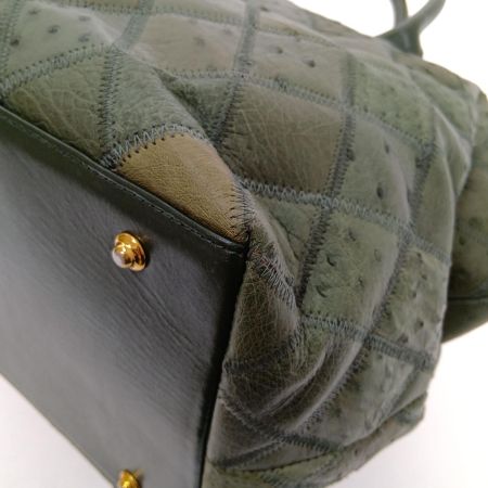   バッグ　オーストリッチ グリーン