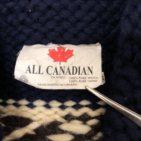  ALL CANADIAN カーディガン カウチンニットカーディガン 古着 ネイビー