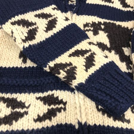  ALL CANADIAN カーディガン カウチンニットカーディガン 古着 ネイビー