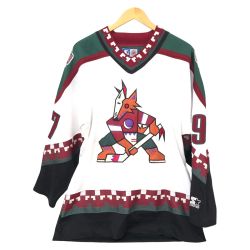 □□ 90s STARTER シャツ ホッケーシャツ SIZE M 韓国製 青タグ(NHL) グリーン×ホワイト Cランク