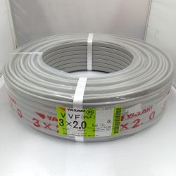 □□ YAZAKI VVFケーブル 電材　3芯 2.0mm×100m 25.9製造 Sランク