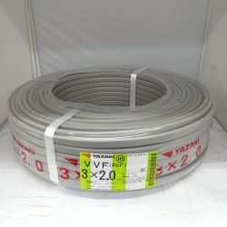 □□ YAZAKI VVFケーブル 電材　3芯 2.0mm×100m 25.8製造 Sランク