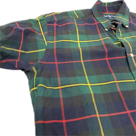  90s RALPH LAUREN シャツ ボタンダウンシャツ SIZE M チェック BLAKE　古着 グリーン