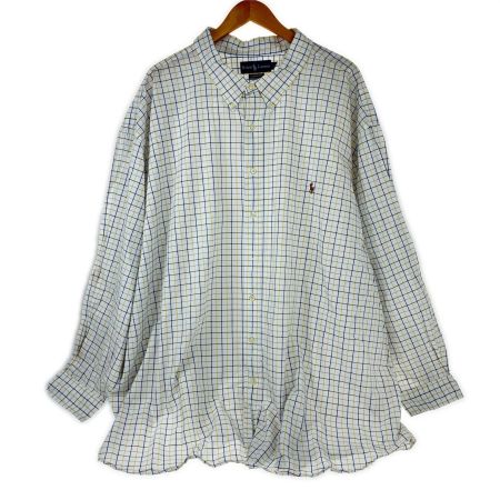  90s RALPH LAUREN シャツ 古着 SIZE 5XB BIG チェック ホワイト