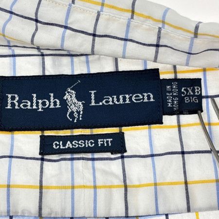  90s RALPH LAUREN シャツ 古着 SIZE 5XB BIG チェック ホワイト