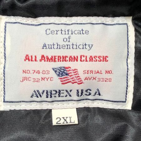  AVIREX アビレックス ジャケット B-3中綿フライトジャケット SIZE 2XL   783-2252050 ブラック