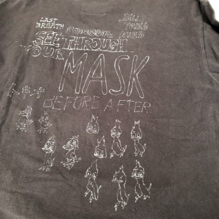  MAISON MIHARA YASUHIRO Tシャツ ダックプリントディストレスドTシャツ SIZE 48(L) 古着 J13TS732 ブラック