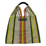 □□ MARNI マルニ ハンモックバッグ ブラック×イエロー×ベージュ×レッド Bランク