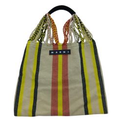 □□ MARNI マルニ ハンモックバッグ ブラック×イエロー×ベージュ×レッド Bランク