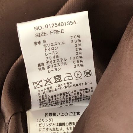  MICA&DEAL ミカアンドディール コート ステンカラーウールコート SIZE Free 0125407354 ブラウン