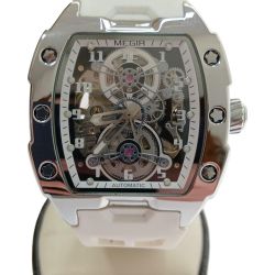 □□ MEGIR 腕時計 8602 シルバー×ホワイト Bランク