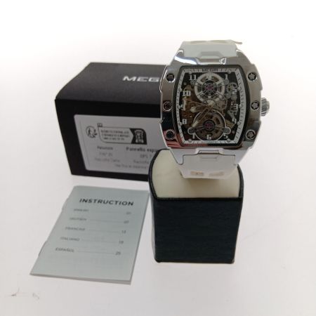  MEGIR 腕時計 8602 シルバー×ホワイト