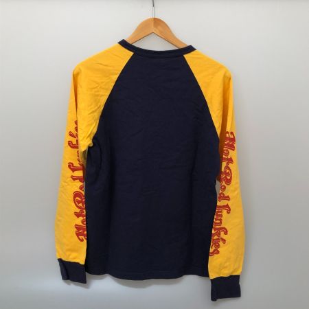  MWS エムダブルエス Tシャツ ラグランTシャツ SIZE L ネイビー×イエロー