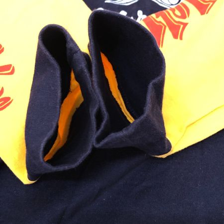  MWS エムダブルエス Tシャツ ラグランTシャツ SIZE L ネイビー×イエロー