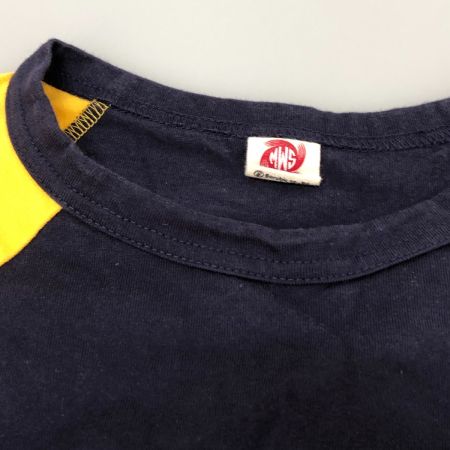  MWS エムダブルエス Tシャツ ラグランTシャツ SIZE L ネイビー×イエロー