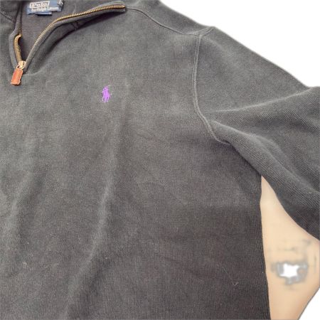 90s POLO RALPH LAUREN スウェット ハーフジップスウェット SIZE M 古着 ネイビー