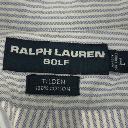  90s RALPH LAUREN GOLF シャツ TILDEN 古着 SIZE L ホワイト x ブルー