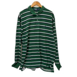 □□ 90s POLO RALPH LAUREN シャツ 長袖ポロシャツ SIZE XXL 古着 グリーン Cランク