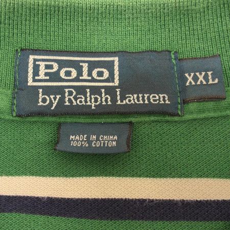  90s POLO RALPH LAUREN シャツ 長袖ポロシャツ SIZE XXL 古着 グリーン