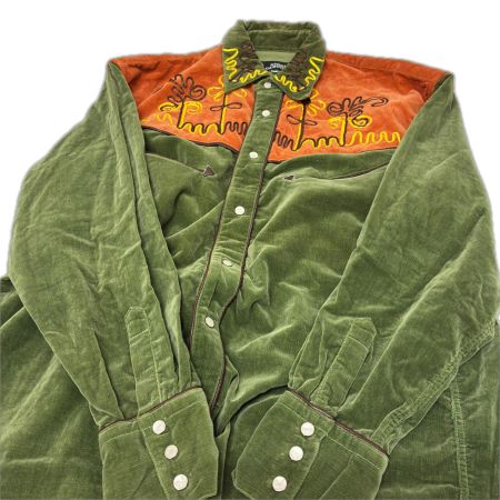  Nigel Cabourn シャツ ウエスタンシャツ 古着 size2(M) グリーン