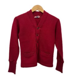 40~50s CAMPUS カーディガン 古着 プリントタグ ワインレッド Cランク
