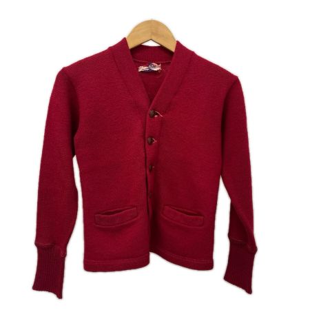 40~50s CAMPUS カーディガン 古着 プリントタグ ワインレッド