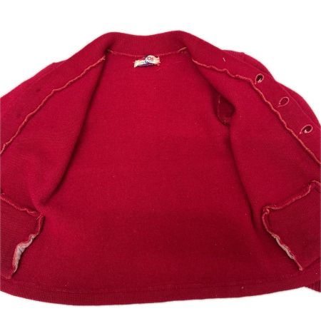 40~50s CAMPUS カーディガン 古着 プリントタグ ワインレッド