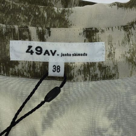  49AV JUNKO SHIMADA シャツ パームツリー柄ロングシャツ SIZE 38 6232208 オリーブ