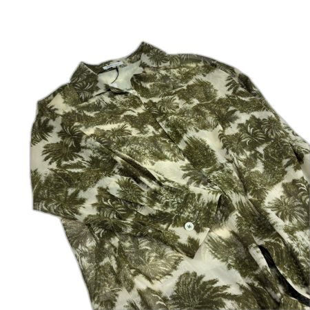  49AV JUNKO SHIMADA シャツ パームツリー柄ロングシャツ SIZE 38 6232208 オリーブ
