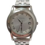 □□ GUCCI グッチ 腕時計　ラウンドフェイス 　クォーツ 5500M シルバー Cランク