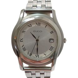 □□ GUCCI グッチ 腕時計　ラウンドフェイス 　クォーツ 5500M シルバー Cランク