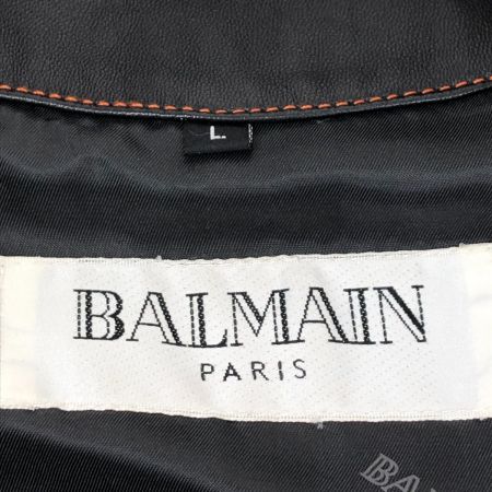  80~90s balmain ジャケット レザージャケット SIZE L 古着 ブラック