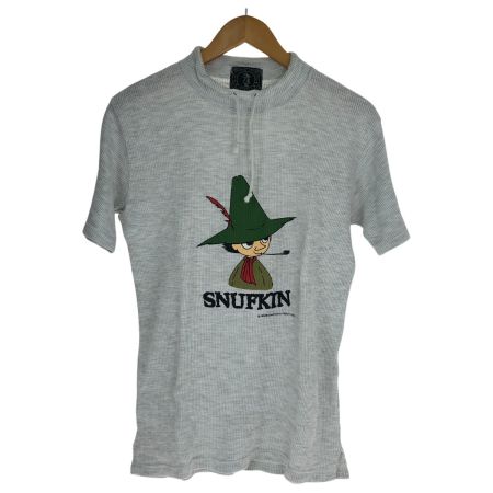  90s HE LOVES FREEDOM カットソー モックネック半袖カットソー SIZE M 古着 ライトグレー