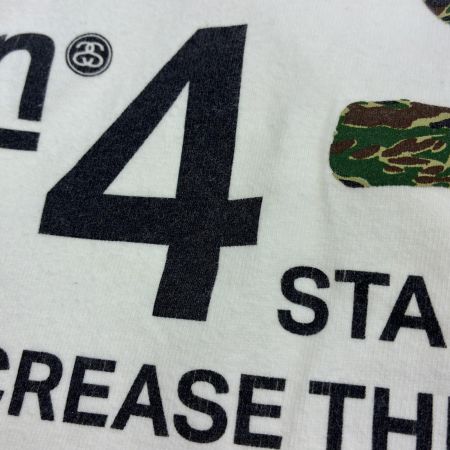  00s Old Stussy Tシャツ シャドーマン SIZE L カモフラ 古着 ホワイト