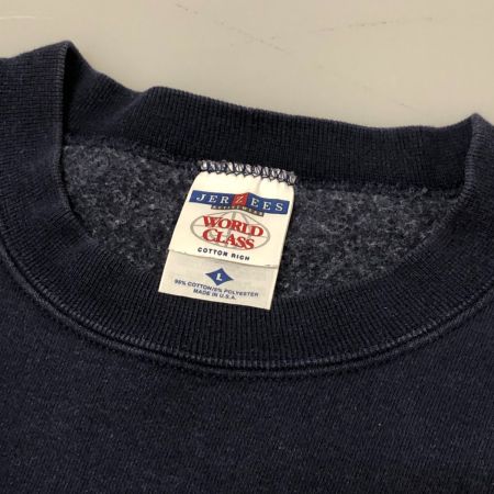  90s JERZEES スウェット トレーナー Lサイズ 古着 アメリカ製 ネイビー
