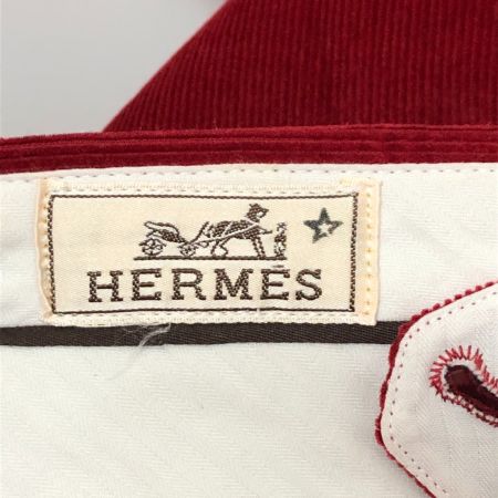  HERMES エルメス パンツ コーデュロイパンツ レッド