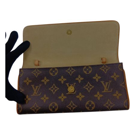  LOUIS VUITTON ルイヴィトン モノグラム ポシェット・ツインGM M51852 ブラウン