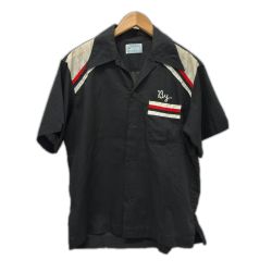 □□ Hilton ヒルトン シャツ ボーリングシャツ SIZE M 古着  ブラック Cランク