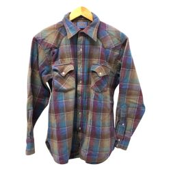 □□ 70s PENDLETON シャツ ウールシャツ SIZE L 古着 マルチカラー Cランク